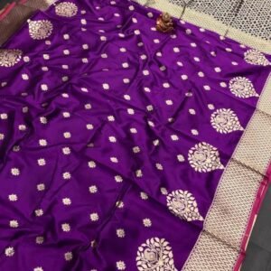Latest Purple Paakhi Soft Banarasi Silk Saree