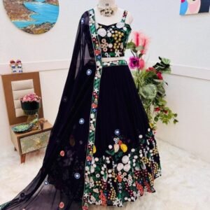 Latest Real Modeling Black Georgette Lehenga Choli
