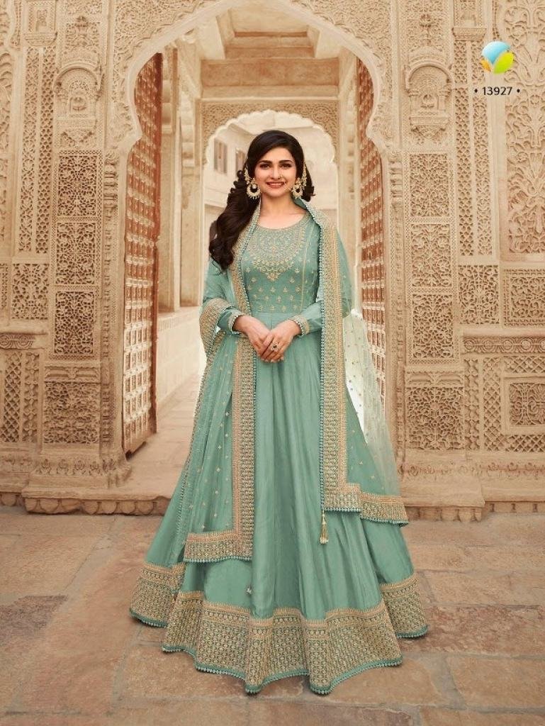 latest silk turkish color gown 1727688289 Latest Silk Turkish Color Gowns With Net Dupatta