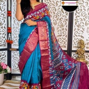 Latest Sky Blue Dola Silk Saree For Women