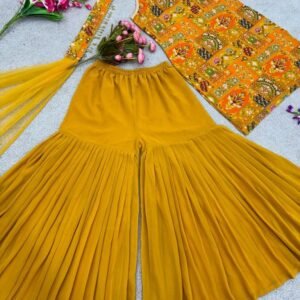 Launching New Party Wear Look Fancy Fully Stitched Sharara Suit