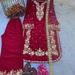 Launching New Rani Pink Fully Stitched Plazzo Suit Set