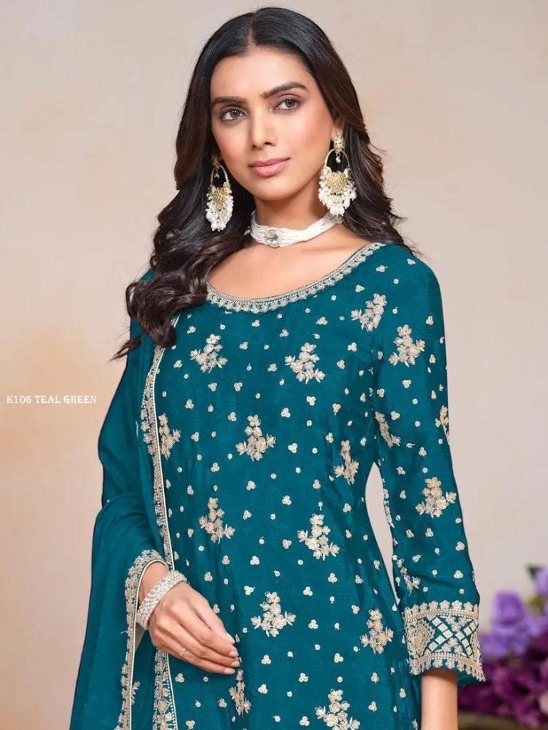 launching teal green sharara s 1737110933 Launching Teal Green Sharara Set With Full Flair