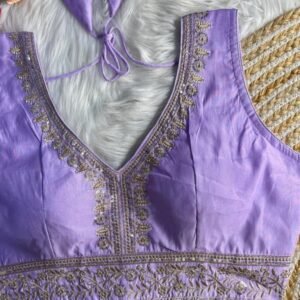 Lavender Beautiful Embroidery Work Bridal Readymade Blouse