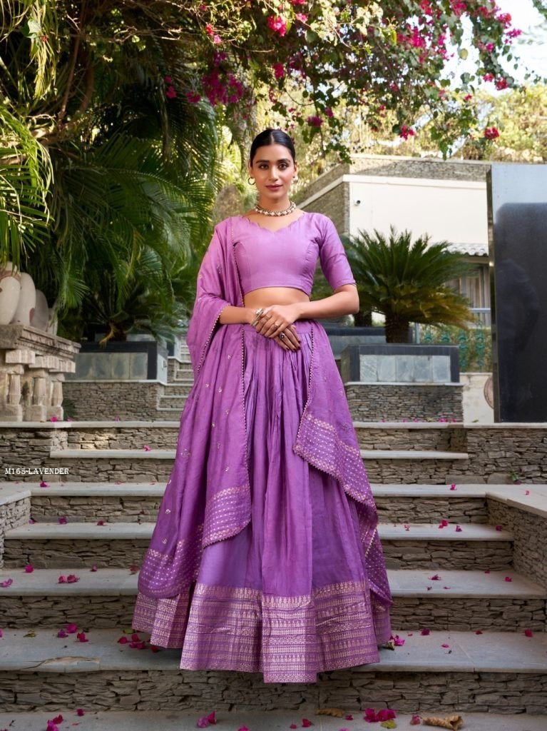 lavender designer lehenga chol 1766568498 Lavender Designer Lehenga Choli Set Wedding Festive Wear