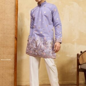 Lavender Exclusive Festive Viscose Silk Kurta
