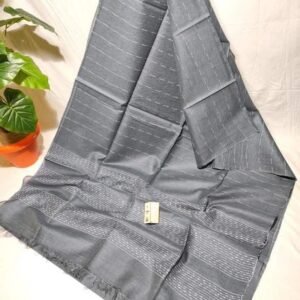 Light Gray Striped Kota Viscose Silk Saree