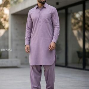 Light Purple Ethnic Kurta Pajama Set for Men