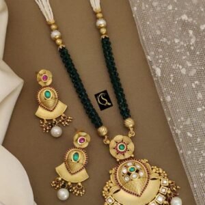 Long Moti Mala Pendal Set