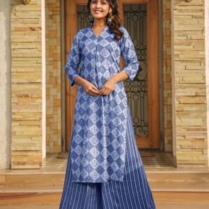 Lucaya V 1804 Blue Digital Printed Rayon Kurtis Pant Set