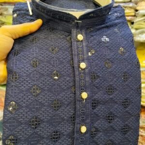 Lucknowi and Sequence Work Rayon Kurta And Pyjama