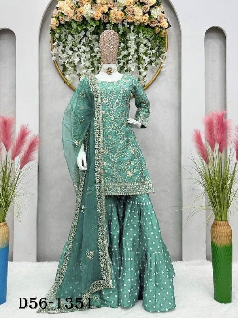 luxurious crepe satin designer 1718801600 Luxurious Crepe Satin Designer Suit Set with Sharara