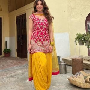 Luxurious Heavy Micro Cotton Pink Salwar Suit Set
