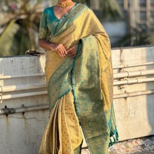 Luxury Look Golden Woven Pallu Pure Soft Tissue Saree
