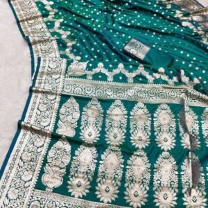Luxury Look Teal Green Banarasi Silk Sarees
