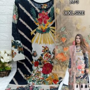 M Series 3 Lawn Cotton Pakistani Suit by Maria B