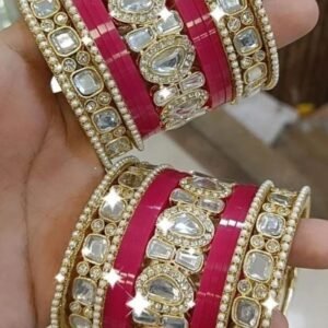Magenta With Stone Work Bangle