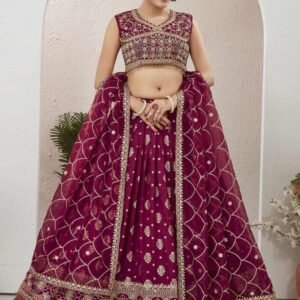 Magical Maroon Jacquard Dola Silk Lehenga Choli Set