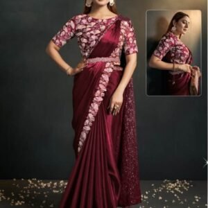 Mahotsav Moh Manthan Silk Crepe Georgette Ready to Wear Saree with Stitched Blouse