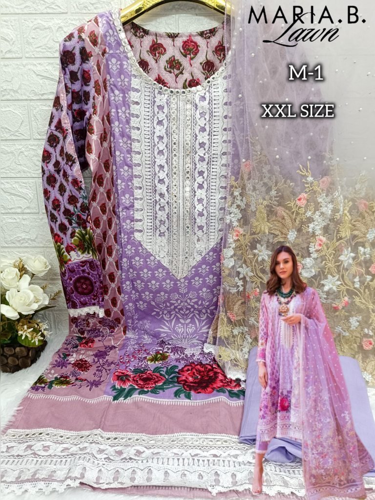 maria b m series lawn cotton r 1734777996 Maria B M Series Lawn Cotton Readymade Pakistani Suit