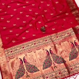 Maroon Designer Kanchipuram Paithani Silk Saree