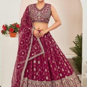 Maroon Embroidered Readymade Lehenga Choli