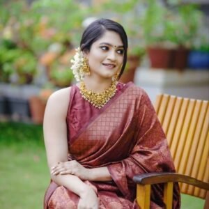 Maroon Gorgeous Zari Work Bnarasi Soft Silk Saree with Blouse