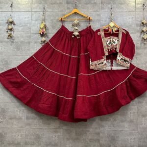 Maroon Naratri Special Lehenga Choli