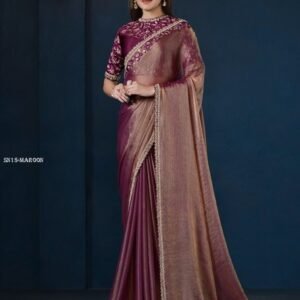 Maroon Silk Saree With Zari Work For Women