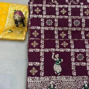 Maroon Wedding Dola Silk Saree