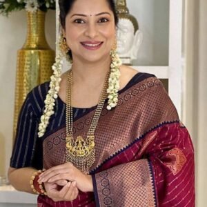Maroon Wedding Rich Pallu Pure Silk Saree With Brocade Blouse