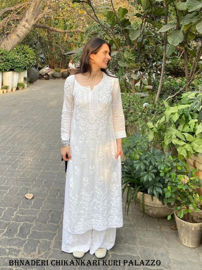 maslin cotton chikankari kuri 1717154699 Maslin Cotton Chikankari Kuri Palazzo set