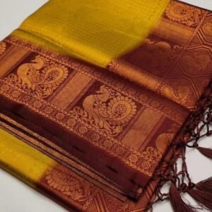 Mayurika Brown Soft Silk Rich Pallu Kubera Pattu Saree
