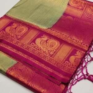 Mayurika Pink Soft Silk Rich Pallu Kubera Pattu Saree