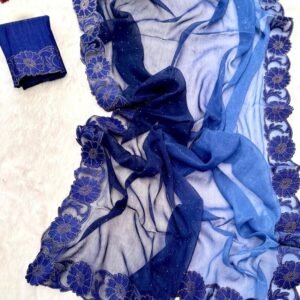 Mazing Blue Party Wear Rich Look Heavy Silk Saree With Diomond Work