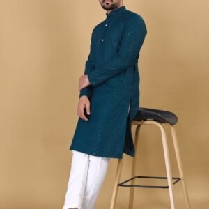 Cotton Rayon Purple Chiken Kurta