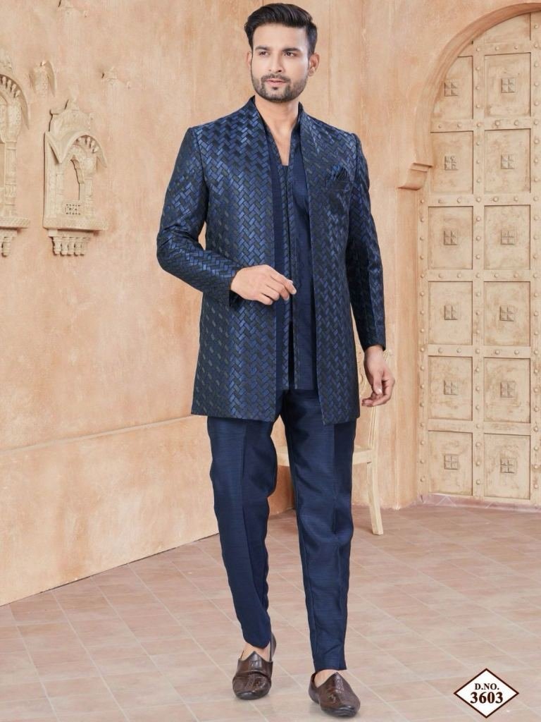 men rich look pure silk embroi 1742292823 Men Rich Look Pure Silk Embroidery Work Sequence Work Indo Western