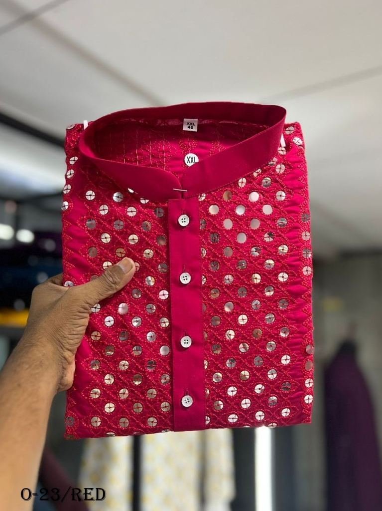 men s red kurta and pyjamas 1721815563 Mens Red Kurta and Pyjamas