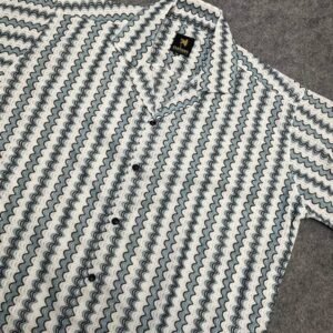 Men s Shirt with Sky Blue and Black Stripes