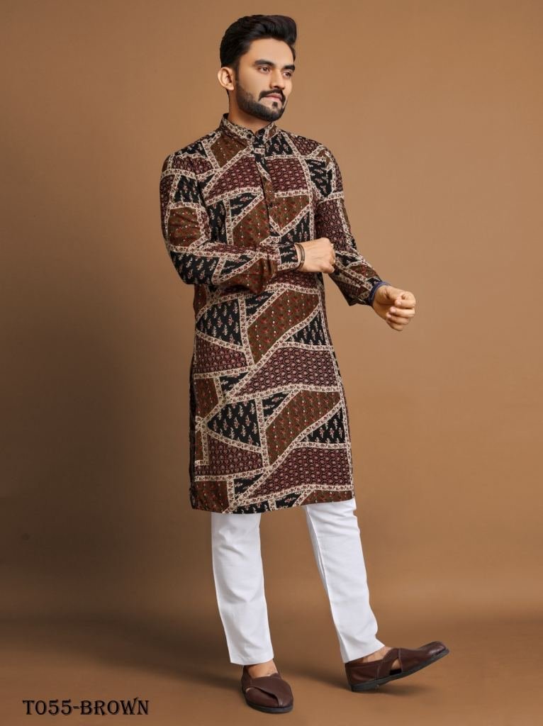men soft cotton brown kurta wi 1718189714 Men Soft Cotton Brown Kurta With Pyjama Set
