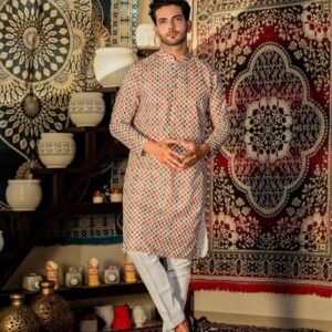 Mens Wear Multi Color Pure Maslin Kurta pajama Set
