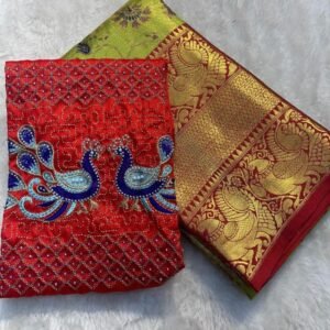 Mina Weaving Design Kanjivaram Pista Saree