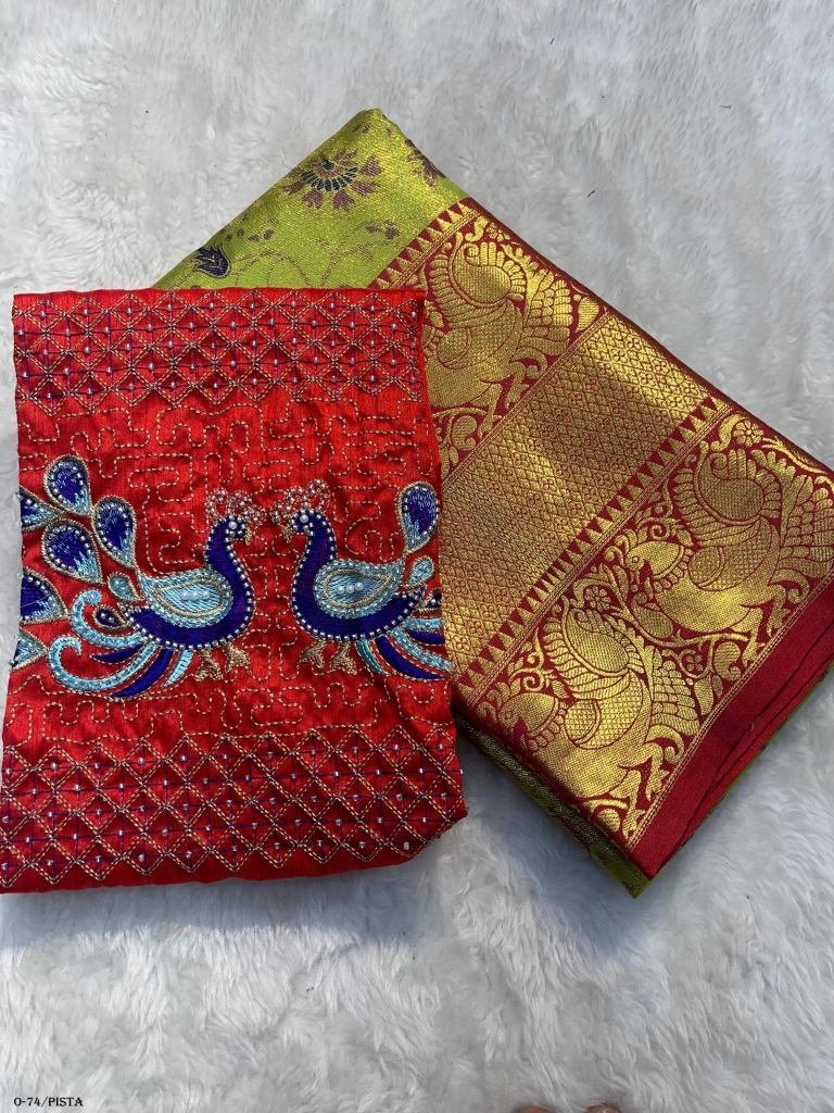 mina weaving design kanjivaram 1724414521 Mina Weaving Design Kanjivaram Pista Saree