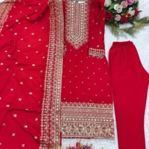 Modern Elegance Ensemble Designer Top Pants Dupatta