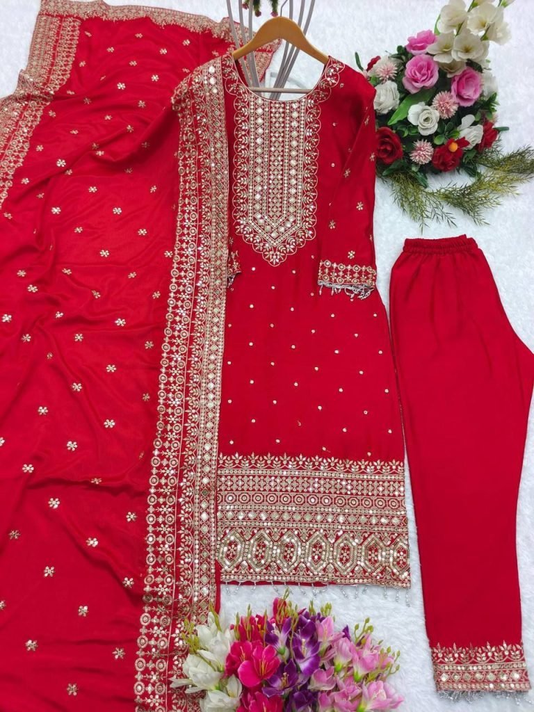 modern elegance ensemble desig 1732696476 Modern Elegance Ensemble Designer Top Pants Dupatta