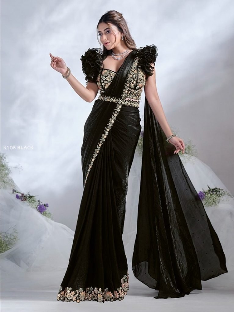 mohmanthan 24600 black designe 1737021035 Mohmanthan 24600 Black Designer Saree Collection