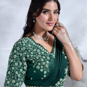 Mohmanthan 24600 New Ready to wear Green Saree By Mahotsav