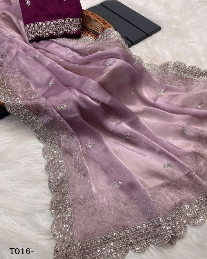 most beautiful burburry sequin 1717839048 Most Beautiful Burburry Sequins Work Silk onion saree