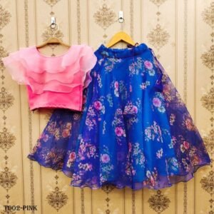 Most Trending Beautiful Pink Color Printed Stiched lehngha Designer Blouse