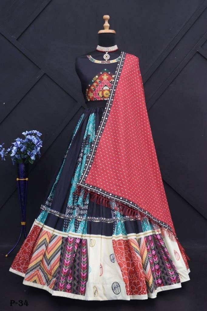 muslin cotton navratri special 1718372085 Muslin Cotton Navratri Special Semi Stitched Lehenga Choli